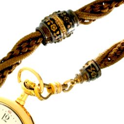 VICTORIAN POCKET WATCH HAIR CHAIN CA1870 | 22" LONG